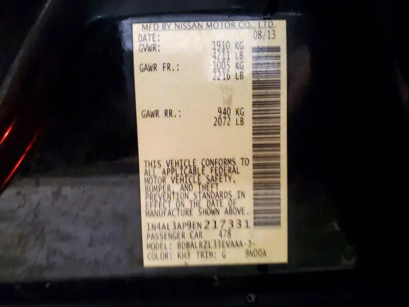 2014 NISSAN ALTIMA 2.5  