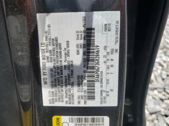 2016 FORD FUSION S  