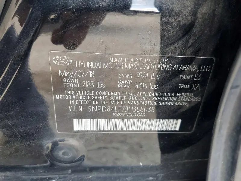 2018 HYUNDAI ELANTRA SEL  