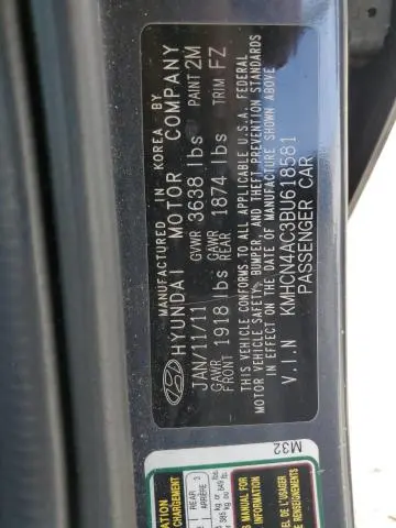 2011 HYUNDAI ACCENT GLS  