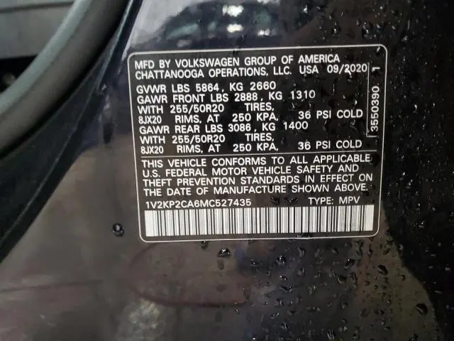 2021 VOLKSWAGEN ATLAS SE  