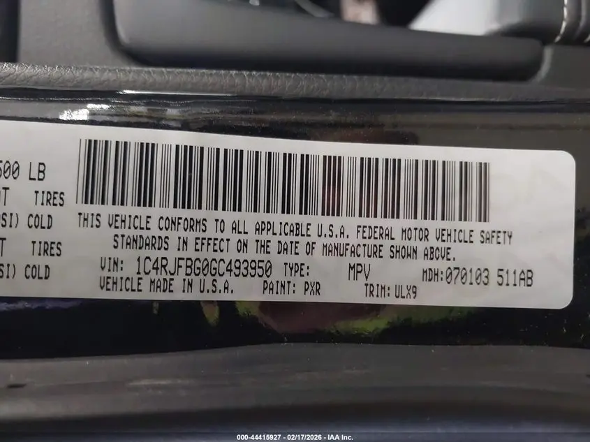 2016 JEEP GRAND CHEROKEE LIMITED