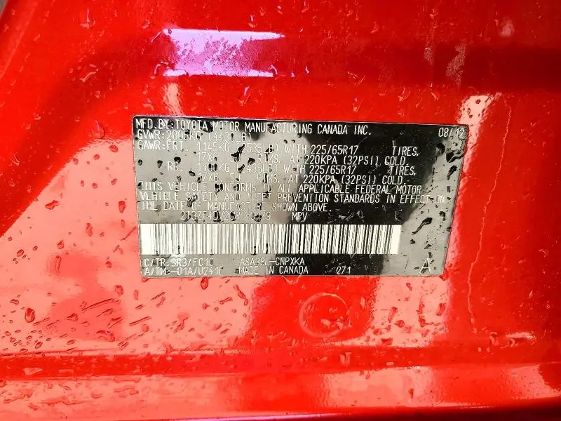 2012 TOYOTA RAV4 BASE  