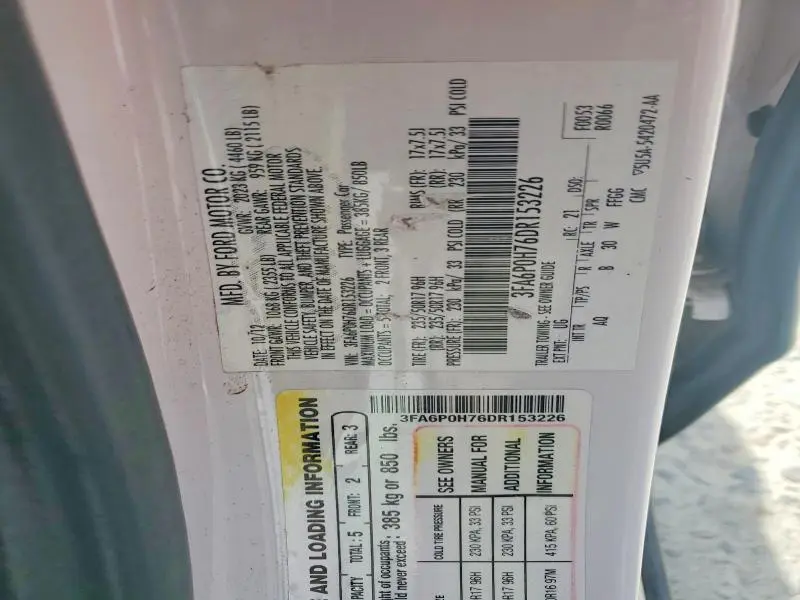 2013 FORD FUSION SE  