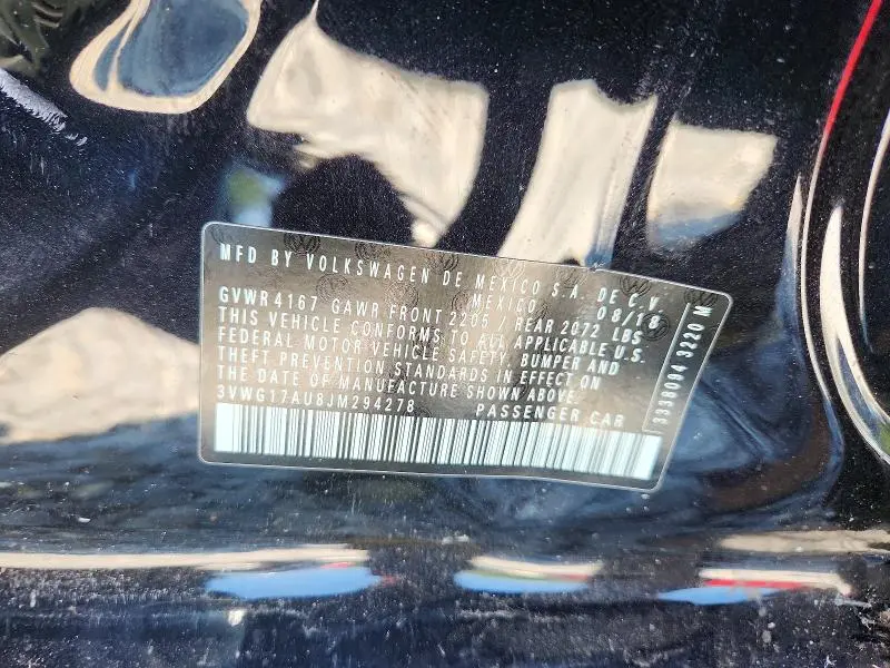 2018 VOLKSWAGEN GOLF S  
