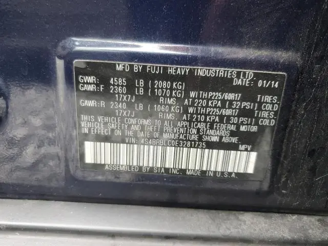 2014 SUBARU OUTBACK 2.5I LIMITED  