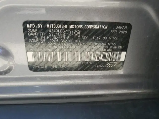 2021 MITSUBISHI OUTLANDER SPORT ES