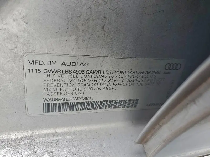 2016 AUDI A4 PREMIUM S-LINE  