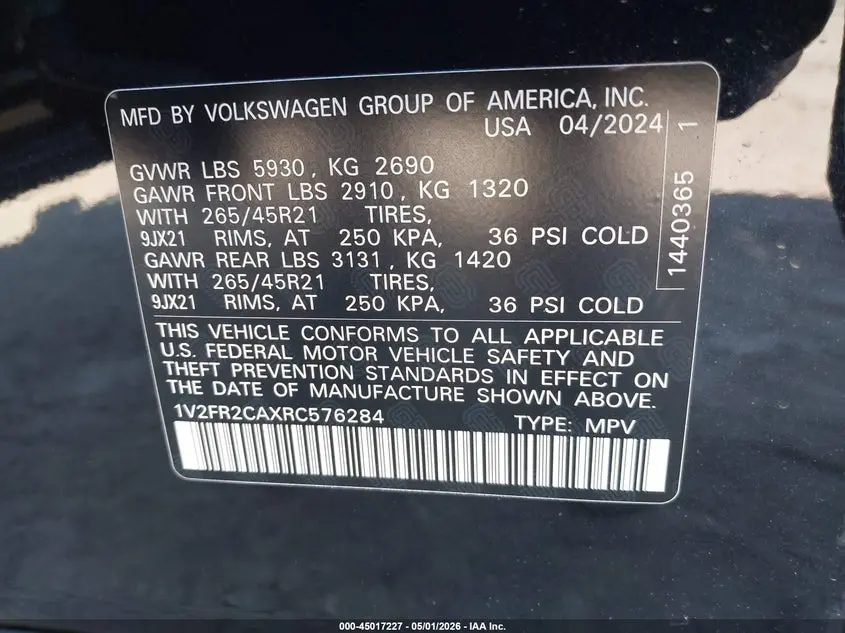 2024 VOLKSWAGEN ATLAS 2.0T SEL PREMIUM R-LINE