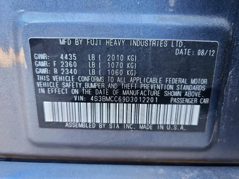 2013 SUBARU LEGACY 2.5I PREMIUM  