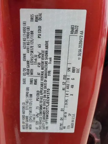 2020 FORD F350 SUPER DUTY  