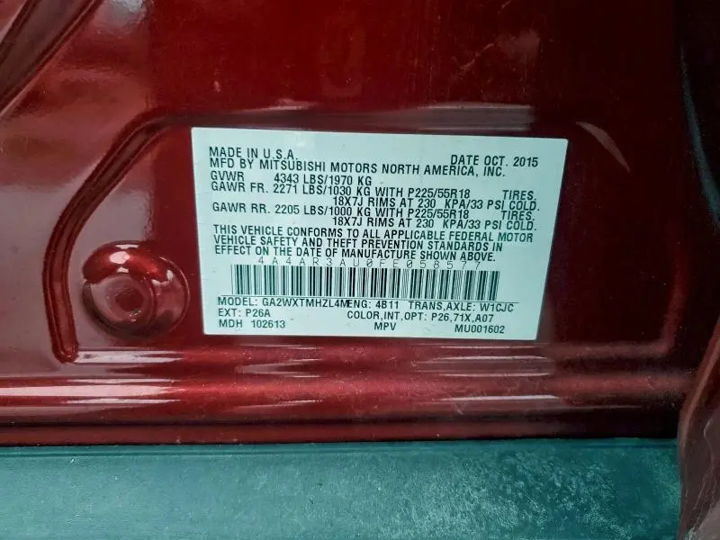 2015 MITSUBISHI OUTLANDER SPORT ES  