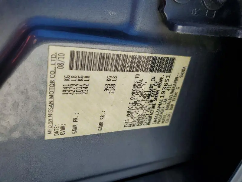 2010 NISSAN ALTIMA 2.5  