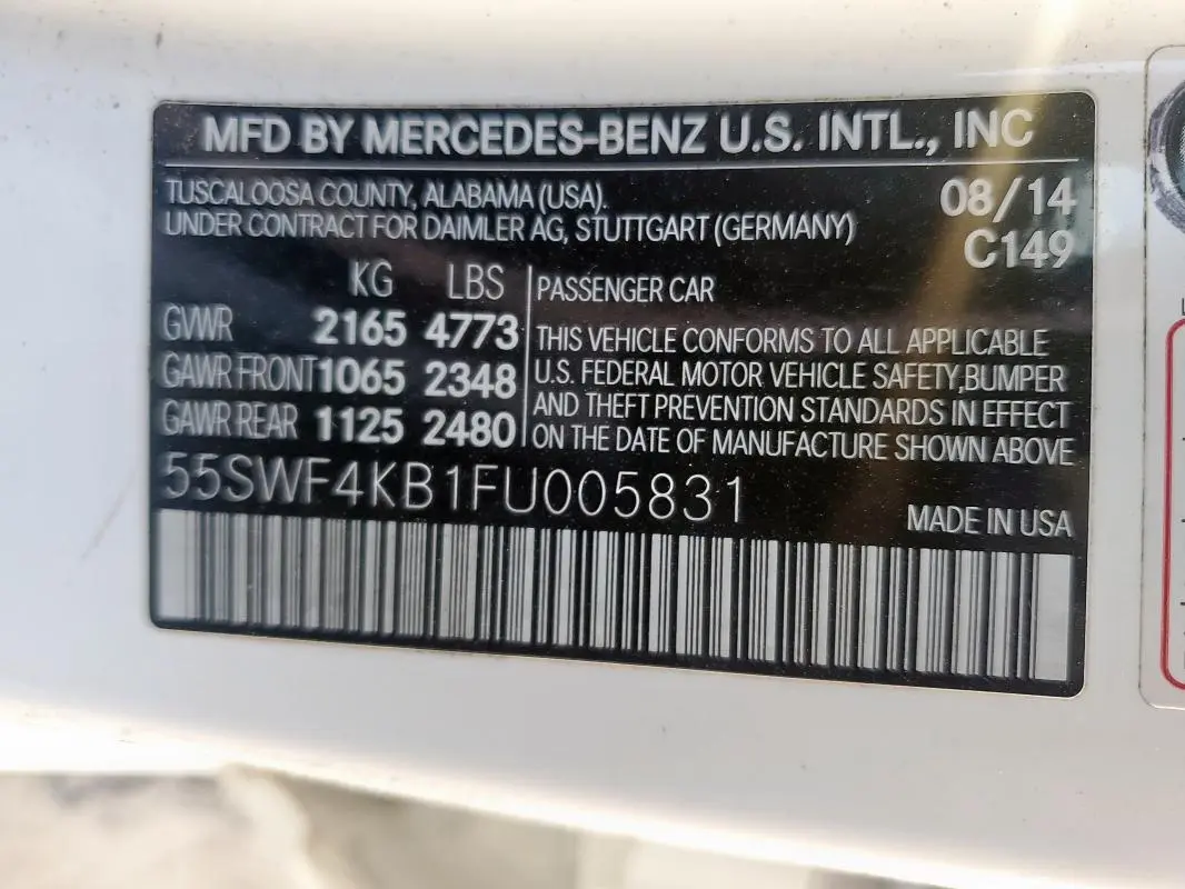 2015 MERCEDES-BENZ C 300 4MATIC  