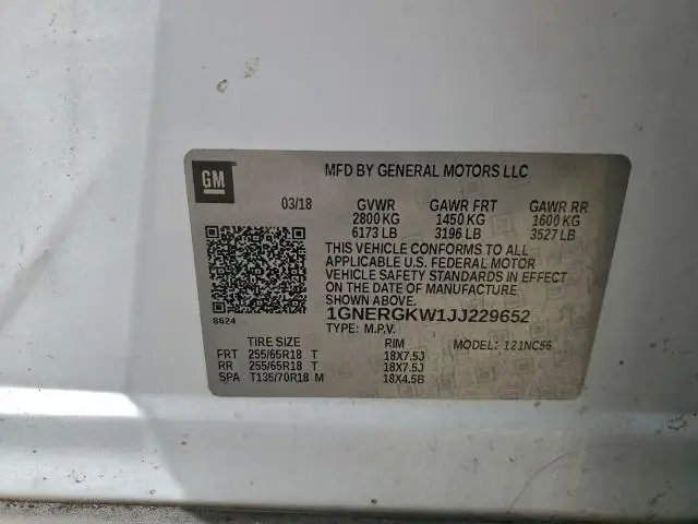 2018 CHEVROLET TRAVERSE LT  