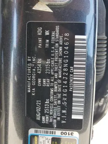 2022 KIA K5 LXS  