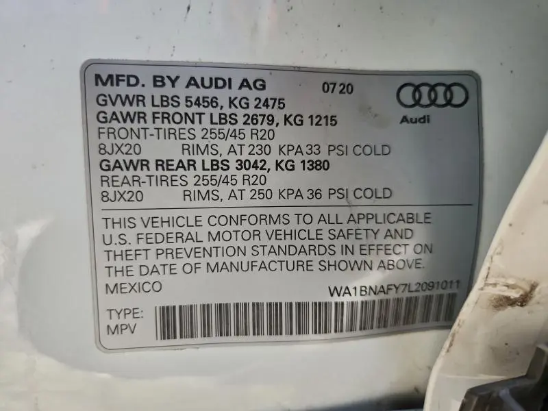 2020 AUDI Q5 PREMIUM PLUS  