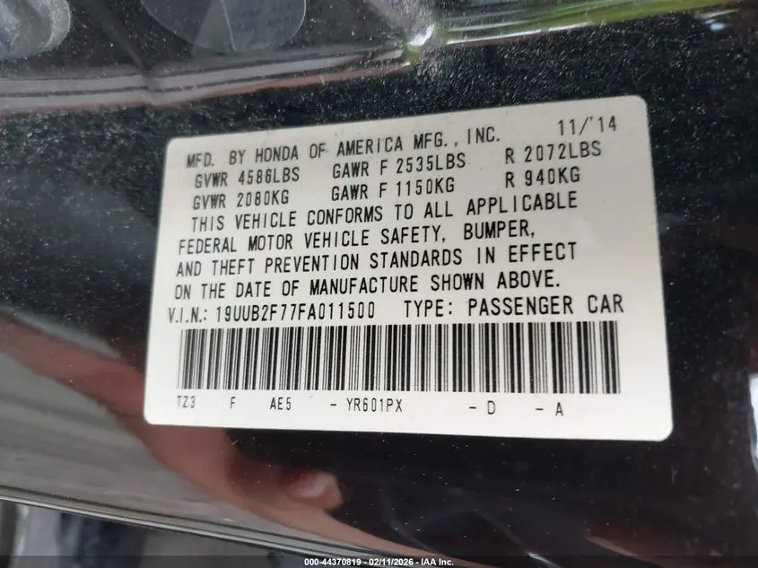 2015 ACURA TLX V6 ADVANCE