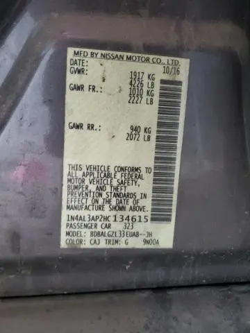 2017 NISSAN ALTIMA 2.5