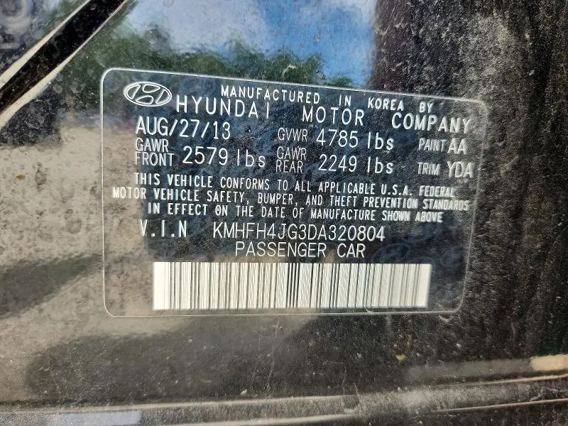 2013 HYUNDAI AZERA BASE  