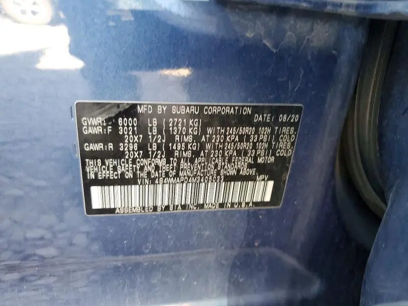 2021 SUBARU ASCENT LIMITED  