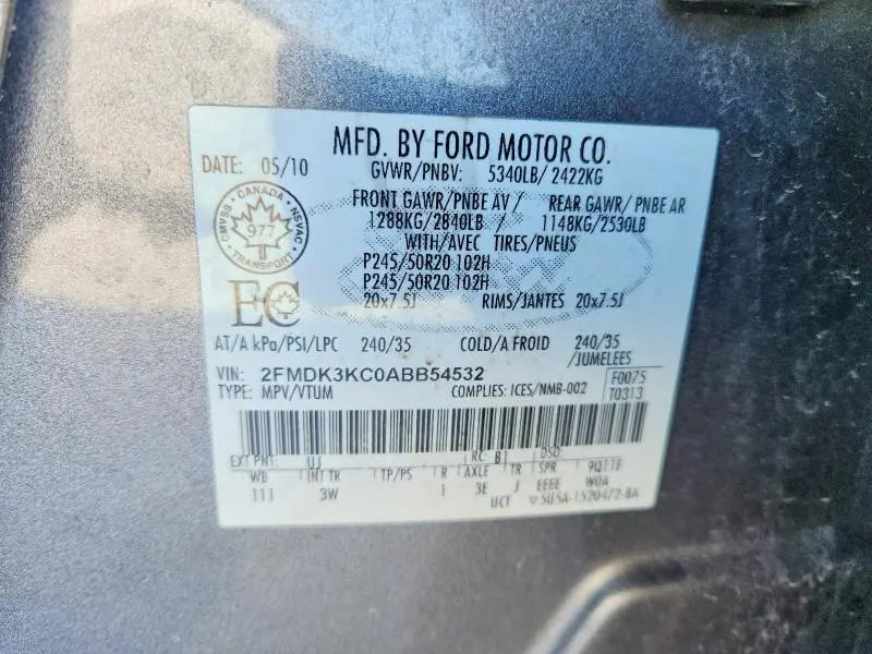 2010 FORD EDGE LIMITED  