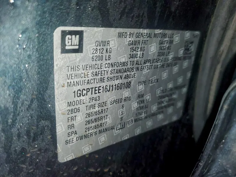 2018 CHEVROLET COLORADO ZR2  