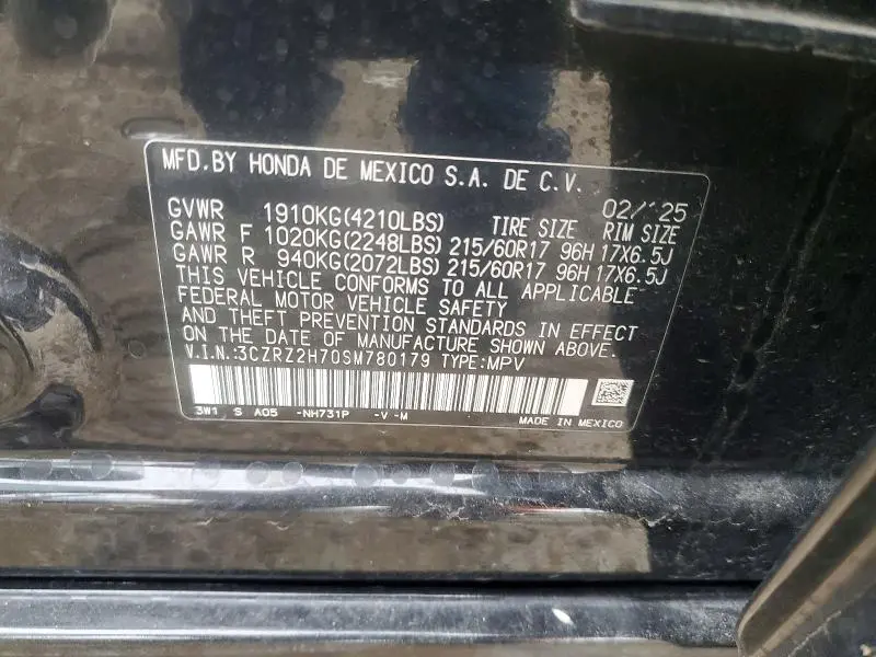 2025 HONDA HR-V EXL  