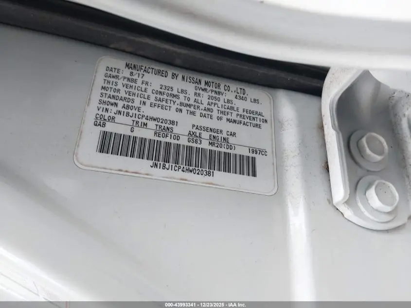 2017 NISSAN ROGUE SPORT SV