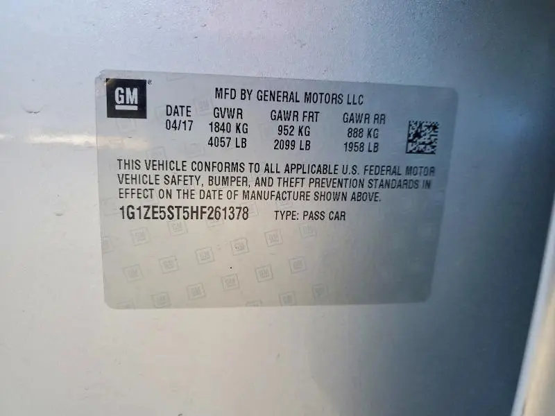 2017 CHEVROLET MALIBU LT  