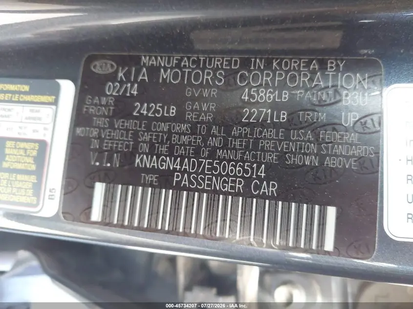 2014 KIA OPTIMA HYBRID EX