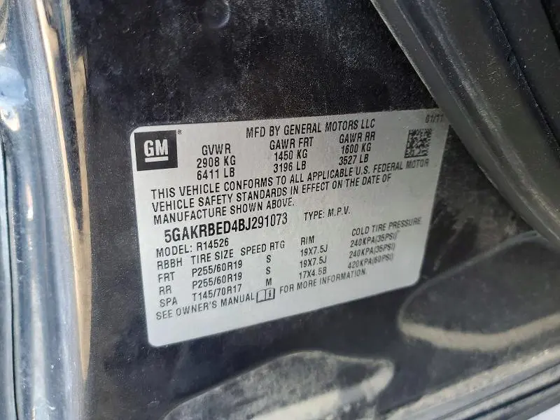 2011 BUICK ENCLAVE CXL  