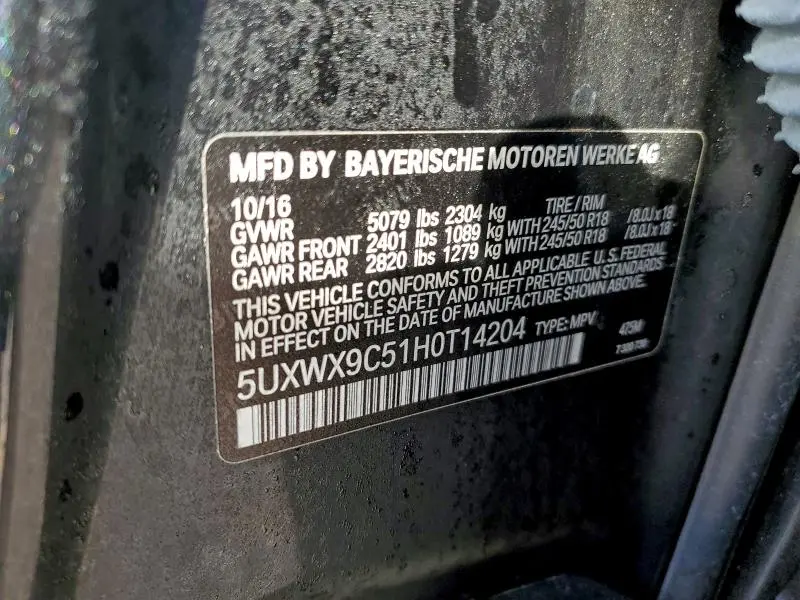 2017 BMW X3 XDRIVE28I  