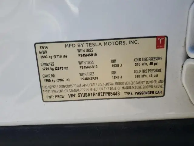 2014 TESLA MODEL S   