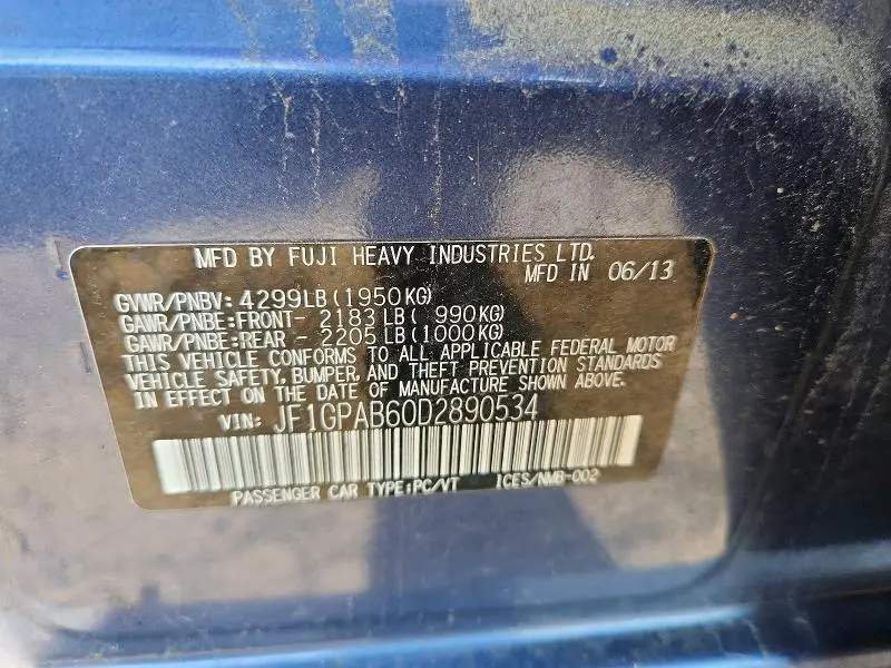 2013 SUBARU IMPREZA PREMIUM  