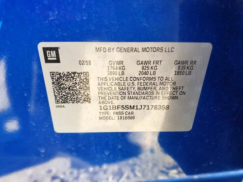 2018 CHEVROLET CRUZE PREMIER  