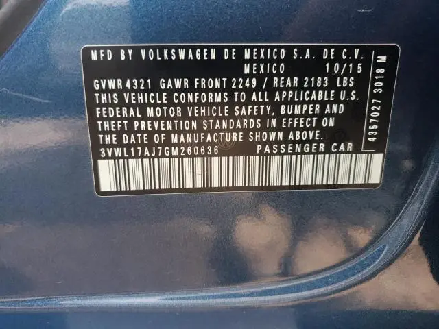 2016 VOLKSWAGEN JETTA SEL