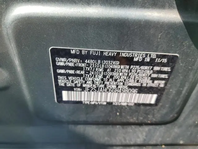 2016 SUBARU FORESTER 2.5I LIMITED  