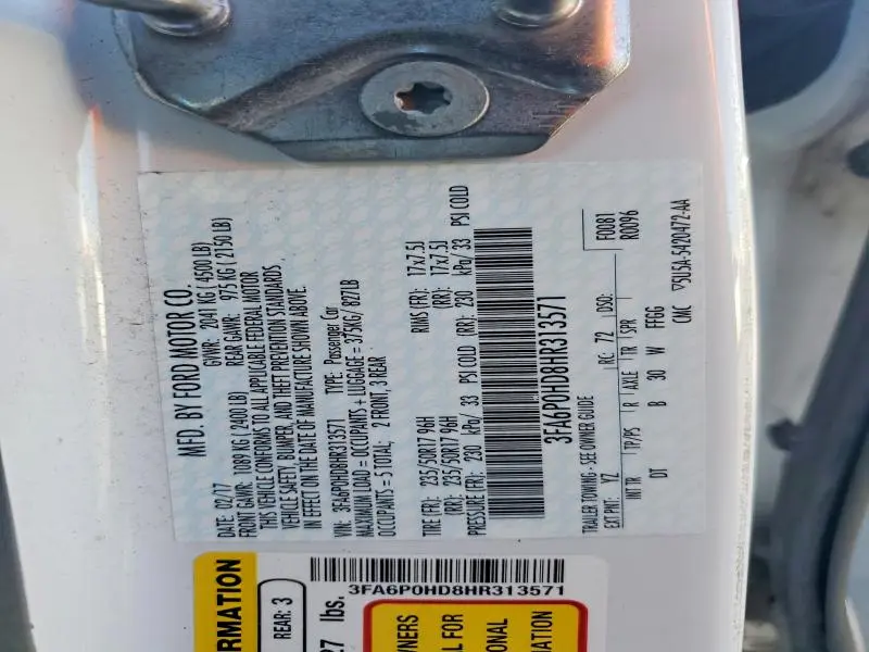 2017 FORD FUSION SE  