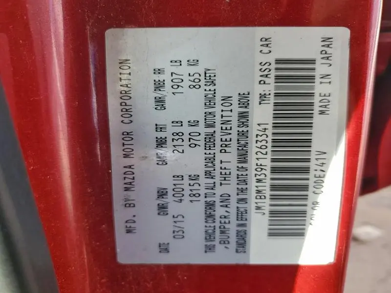 2015 MAZDA 3 GRAND TOURING  