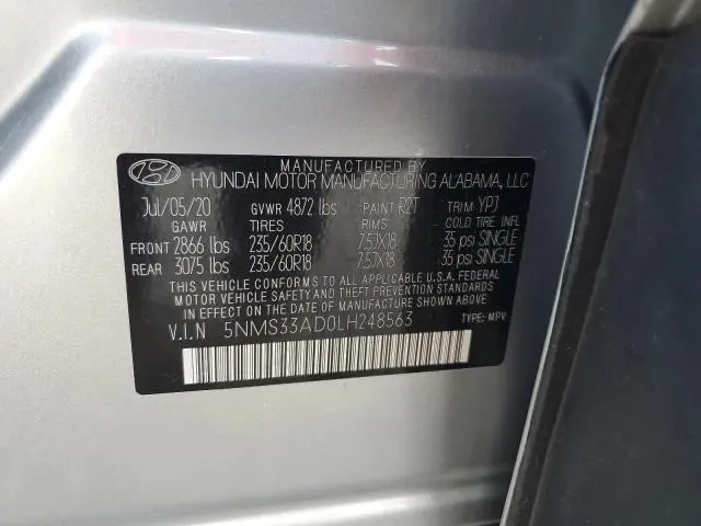 2020 HYUNDAI SANTA FE SEL  