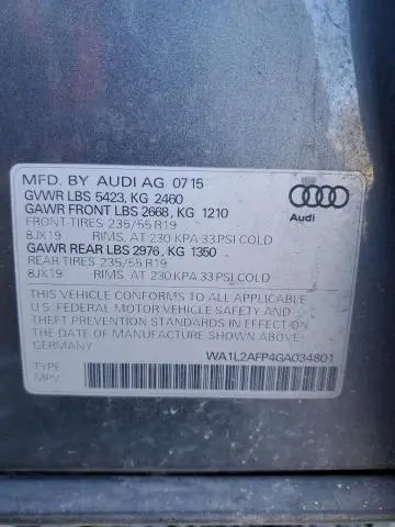 2016 AUDI Q5 PREMIUM PLUS