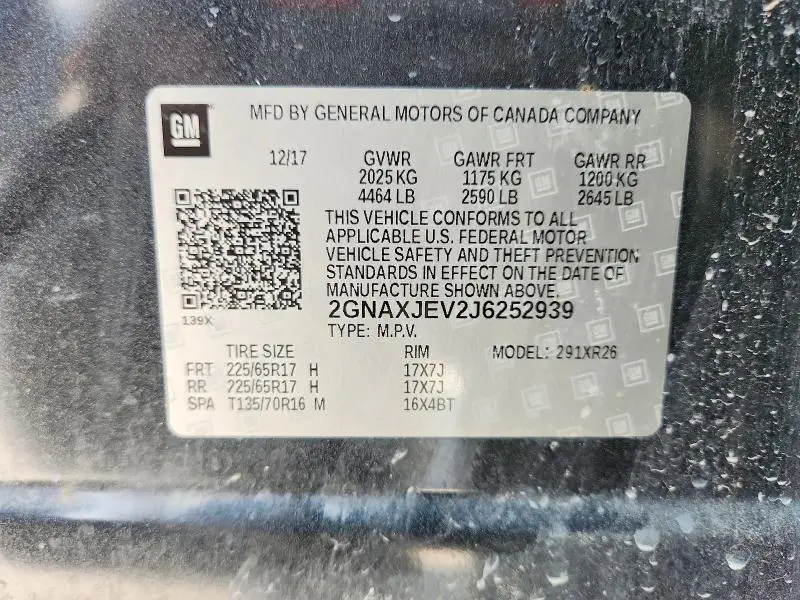 2018 CHEVROLET EQUINOX LT  