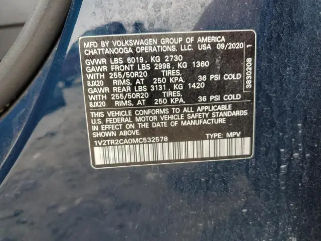 2021 VOLKSWAGEN ATLAS SEL PREMIUM