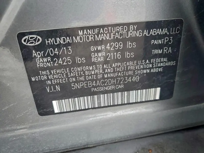 2013 HYUNDAI SONATA GLS  