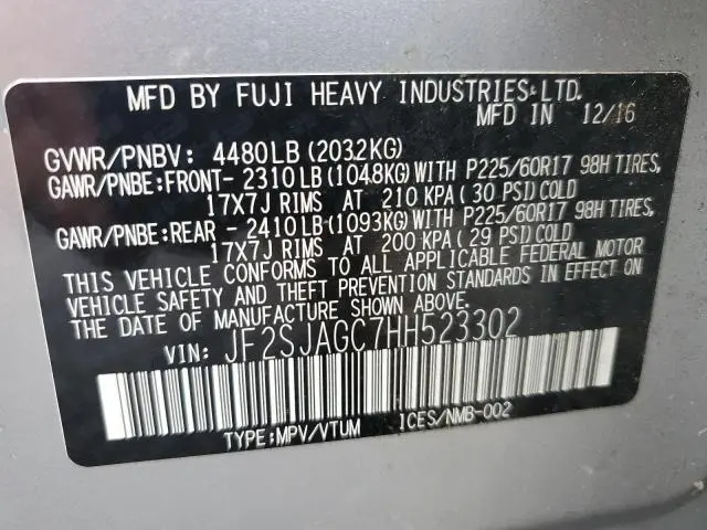 2017 SUBARU FORESTER 2.5I PREMIUM  