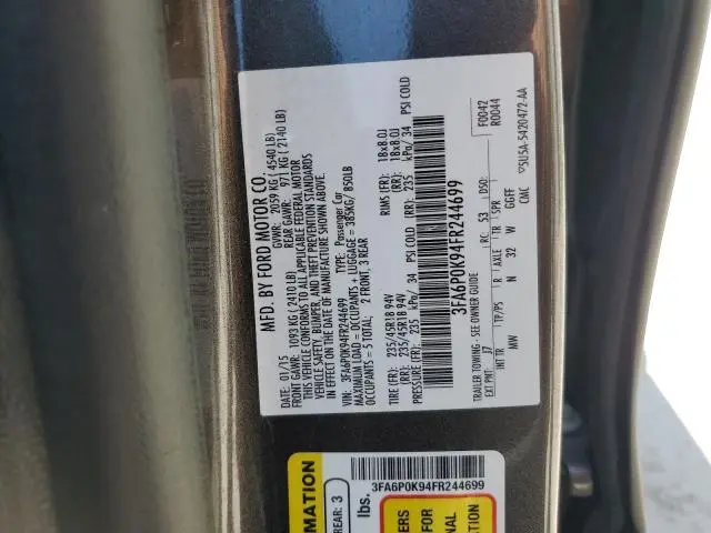 2015 FORD FUSION TITANIUM  
