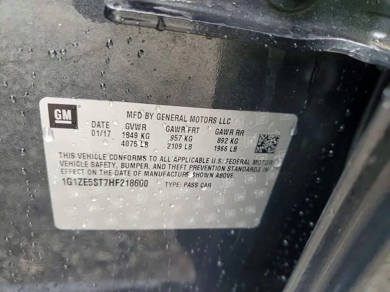 2017 CHEVROLET MALIBU LT  