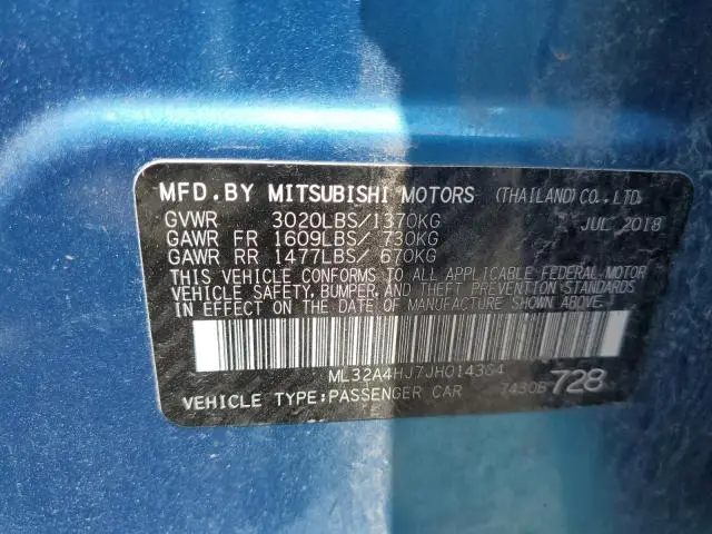 2018 MITSUBISHI MIRAGE SE  