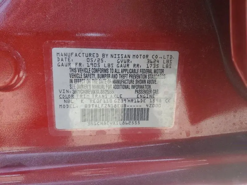 2025 NISSAN VERSA SV  